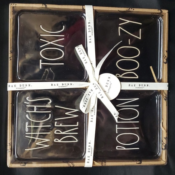 Rae Dunn NWT Halloween Coaster Gift Set - Picture 1 of 7